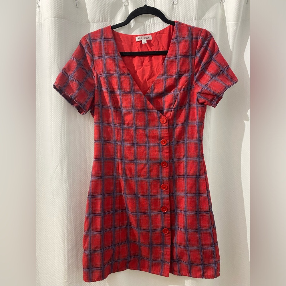 Wild Honey Red Plaid Dress
